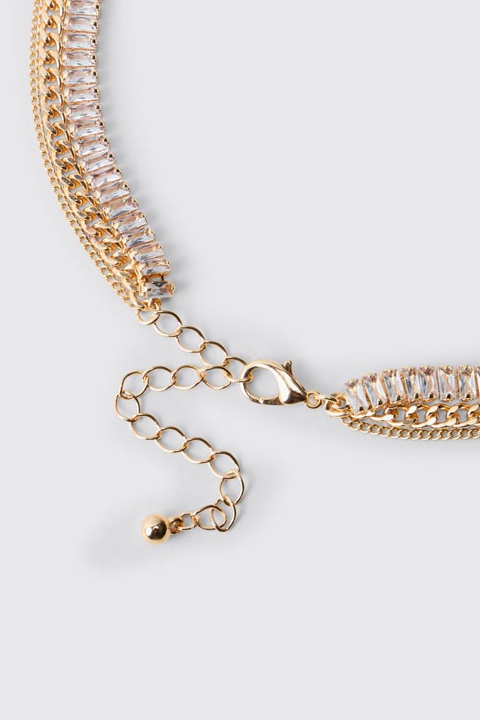 Geschopte Bedel Gelaagde Ketting Halsketting | Gold