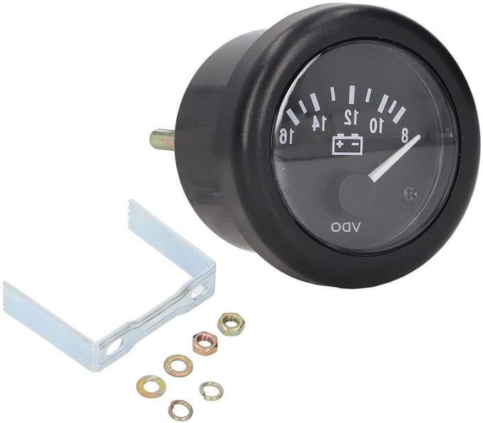 Voltmeter Dieselmotoren - Spanningsmeter Indicator - Motor Bewaken - Waterdicht ABS Ontwerp - 2 Inch Display - Zwart