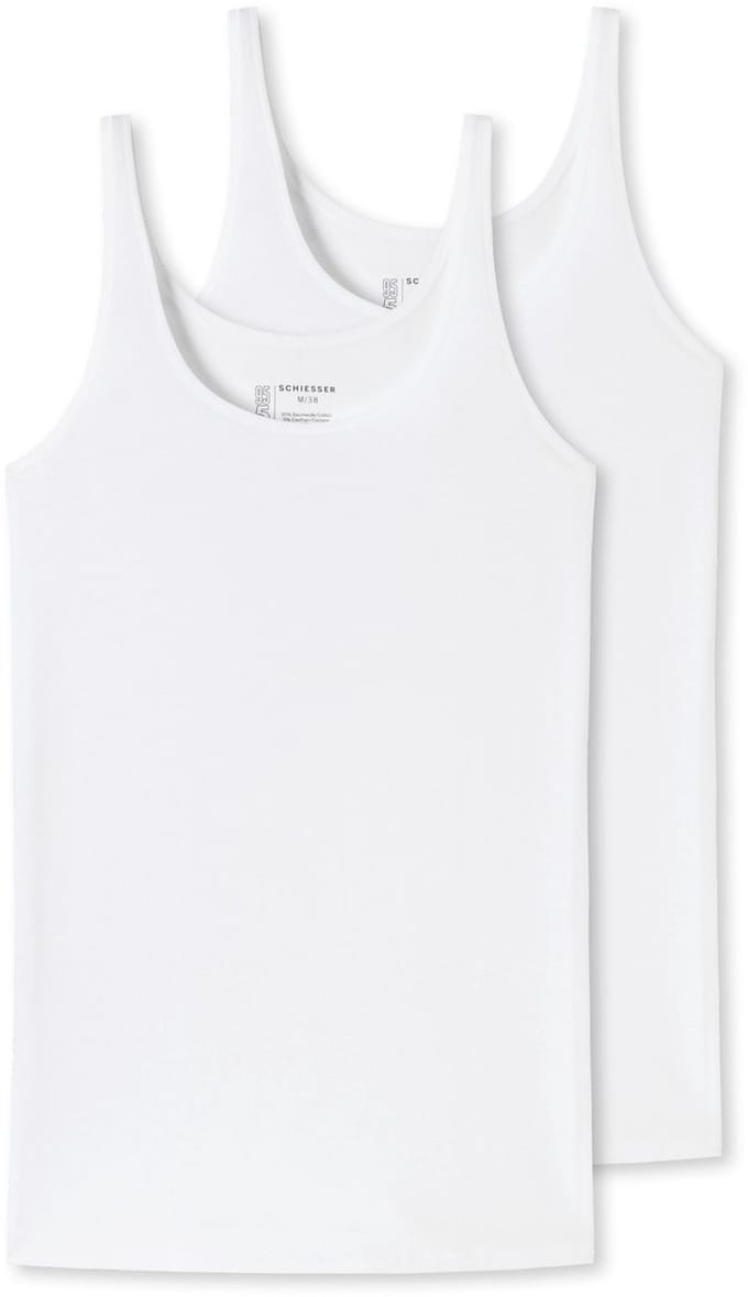 SCHIESSER 95/5 singlet (2-pack) - dames top biologisch katoen wit