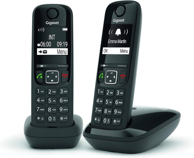 Draadloze DECT Telefoon Set met Groot Verlicht Display en Zwarte Lijst