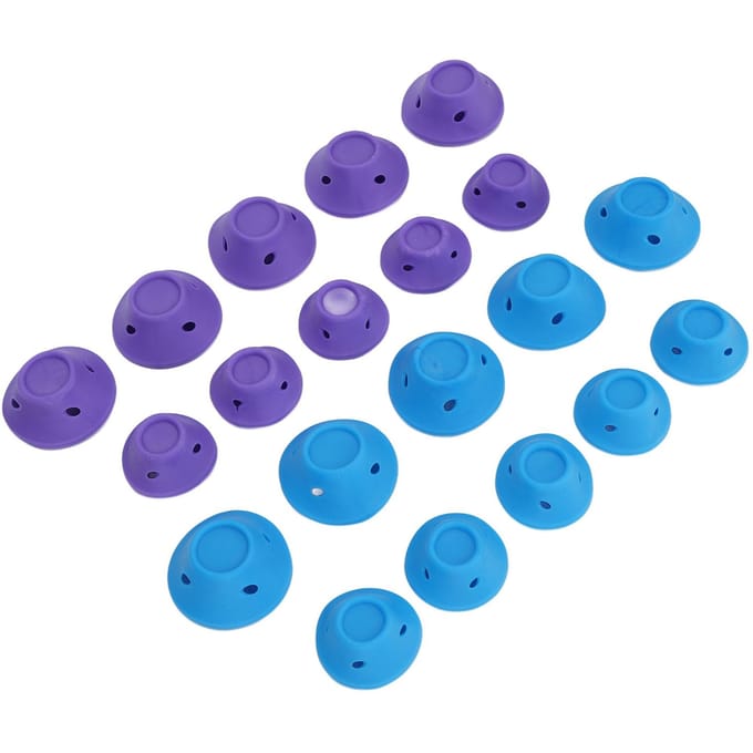 20 pcs Bigoudis Champignon Auto-Adhérents DIY en Silicone pour Cheveux Longs Moyens Courts purple