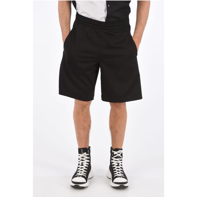 CITY Shorts met trekkoord in zwart