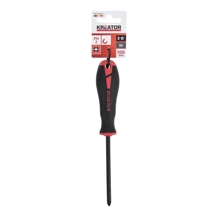 Kruiskopschroevendraaier PH2 Magnetisch 100mm Staal S2 - KREATOR