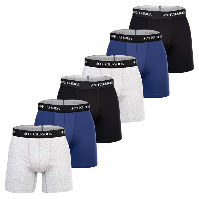 Scotch & Soda Boxershorts Solid Cotton Stretch Set van 6