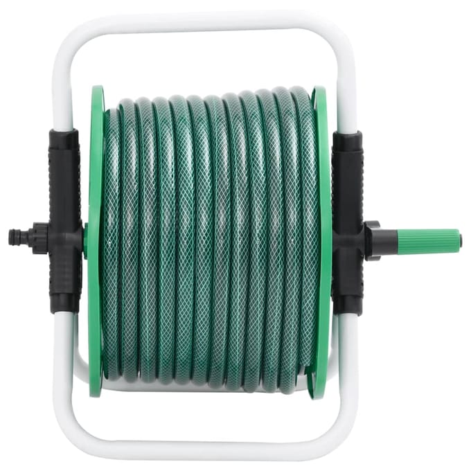 vidaXL - Slanghaspel - met - 30 - m - slang - vrijstaand - PVC - groen