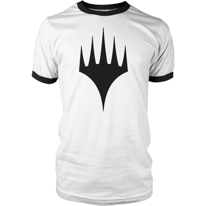 Magic The Gathering Black Logo Men's Ringer - White/Black - S
