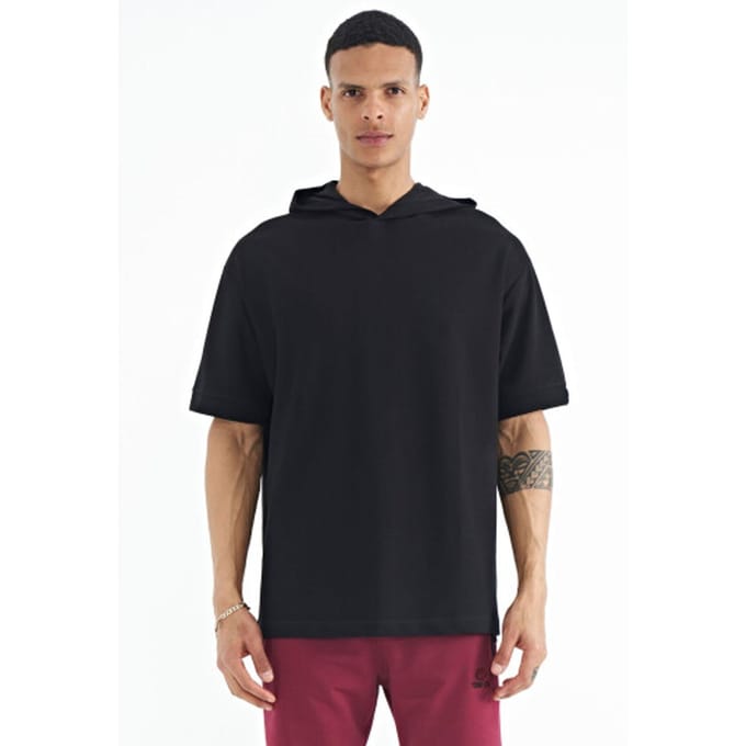 Overmaatse Hoodie T-Shirt met Accessoire Details