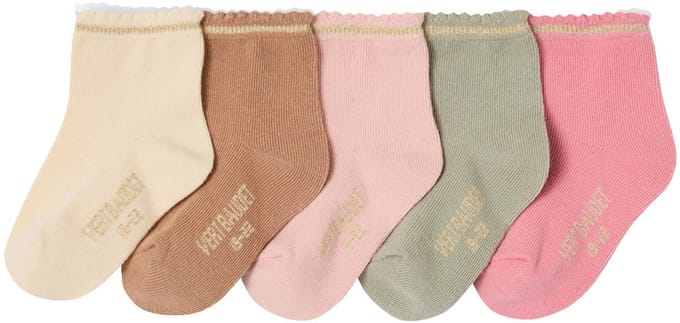 Vertbaudet Set van 5 paar glittersokken voor babymeisjes BASICS