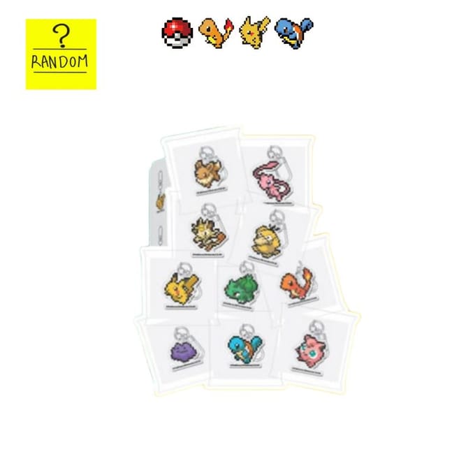 Collection de porte-clés Pokemon x CU | Touche de clavier, Flipbook & Porte-clés Acrylique Pokemon Random Acrylic Keychain white
