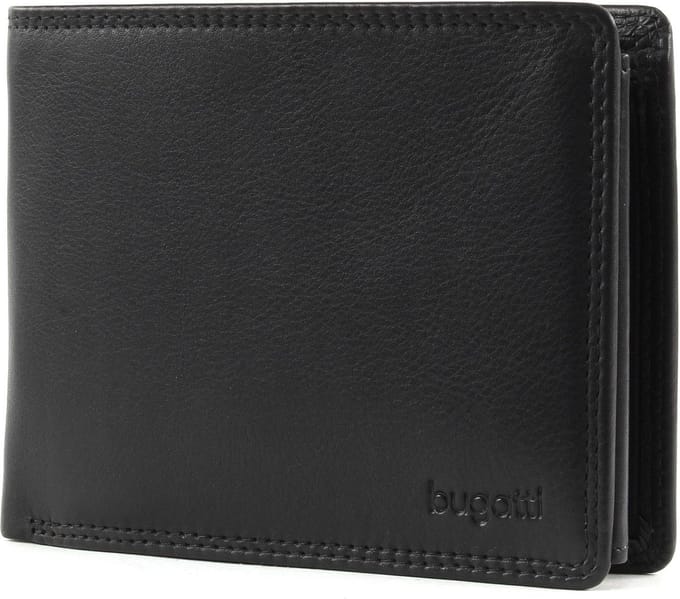 bugatti Portemonnee Simbiosi Coin Wallet with Zip Compartment 9CC Black Zwart