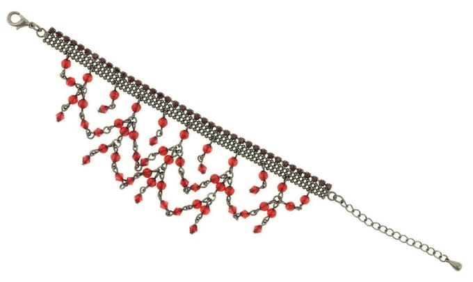 Behave - Armband rood multi layer - Boho stijl - 22 cm