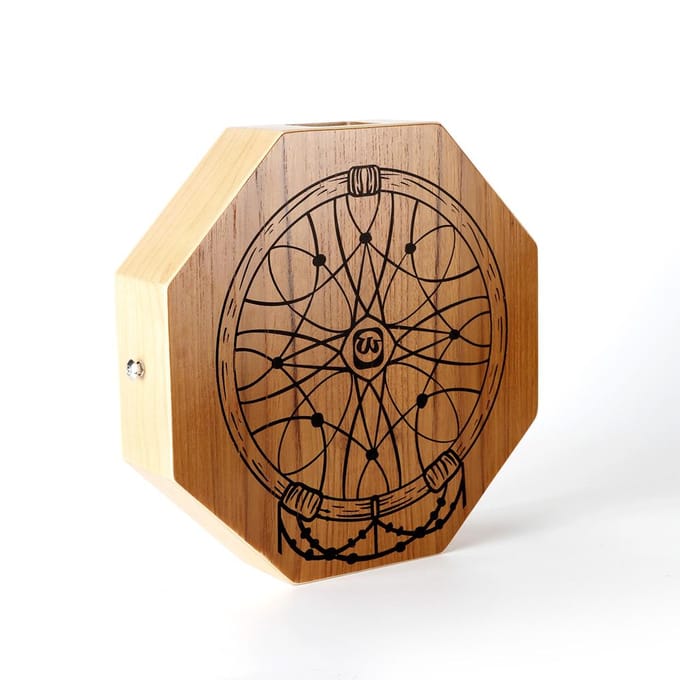 Cajon Houten Drum 2-tone Flat Hand Drum Log Color Percussie Instrument met Verstelbare Band brown