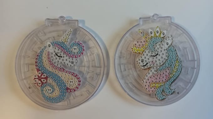 diamond painting - kerstboomversiering - sleutelhanger - doolhof/labyrinth maze game ( 2 stuks ) 311