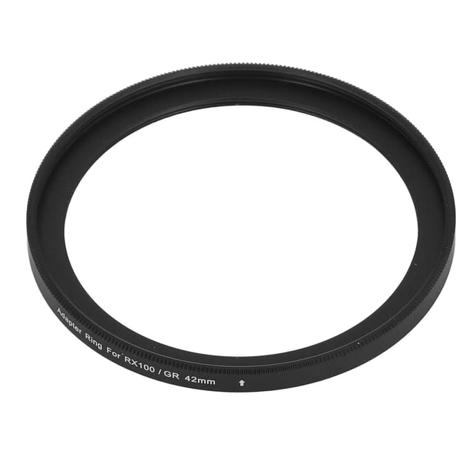 Filteradapterring 49 mm naar 42 mm Aluminiumlegering Schroefdraad Filterlens Adapterring voor Ricoh GR2 GR3 black