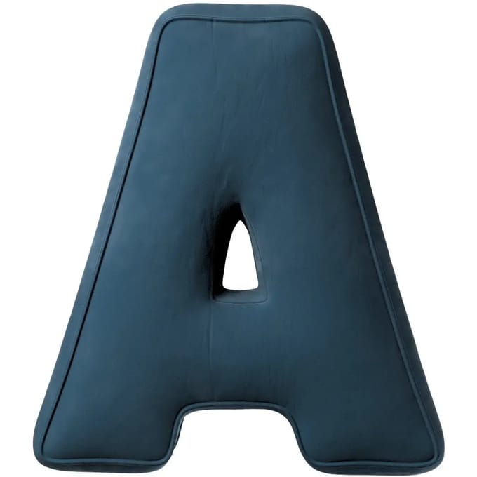 Kussen letter a Yellow Tipi Posh Velvet
