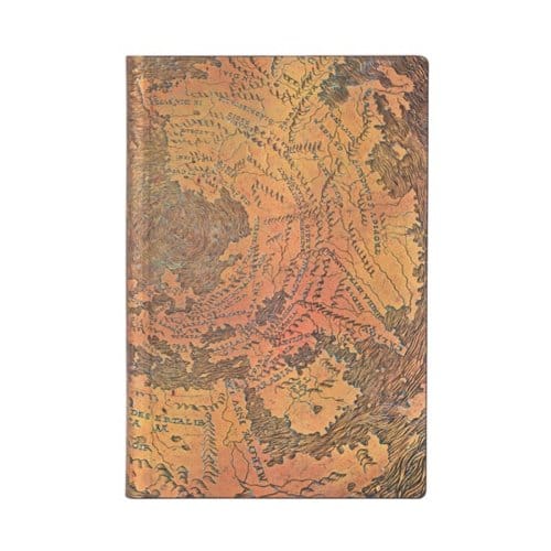 Paperblanks cahier, formaat 13 x 18 cm., uitvoering hunt - lenox globe midi, gelinieerd
