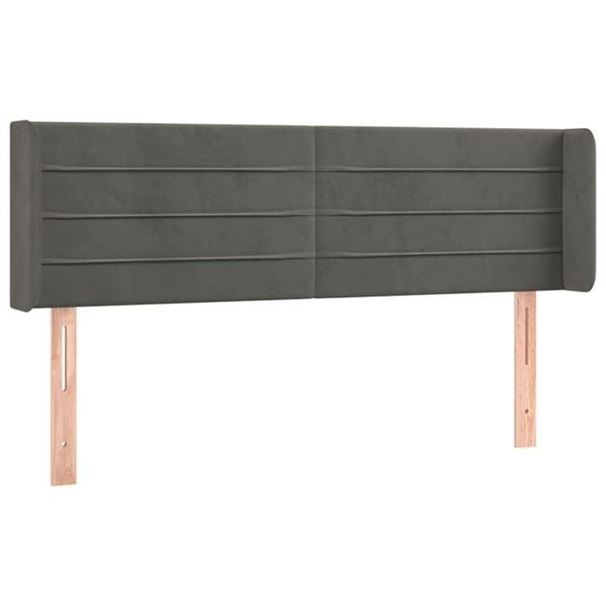 vidaXL - Hoofdbord - LED - 147x16x78/88 - cm - fluweel - donkergrijs