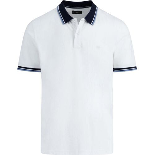Fynch-Hatton Polo Tipping Details Short Sleeve Piqué Wit / male