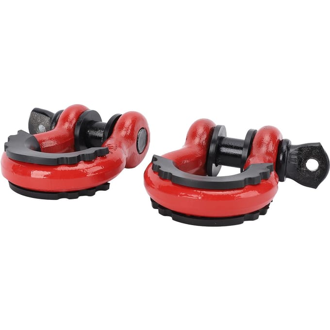 2 Pièces Manille Anneau D 3/4 Pouce Capacité de Charge 8800 LBS Manille de Remorquage Robuste en Acier au Carbone avec red