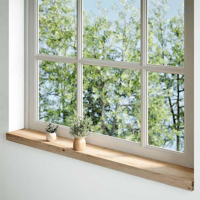 vidaXL - Vensterbanken - 2 - st - onbehandeld - 110x15x2 - cm - massief - eikenhout