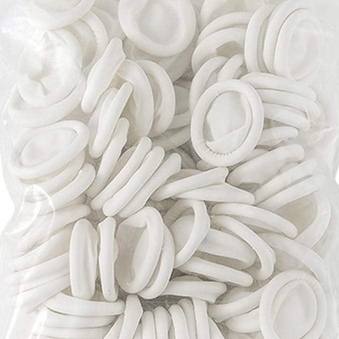 100 Stuks Wegwerp Vingerhoedjes Rubberen Covers Slijtvast Antislip Verdikking voor Elektronische white