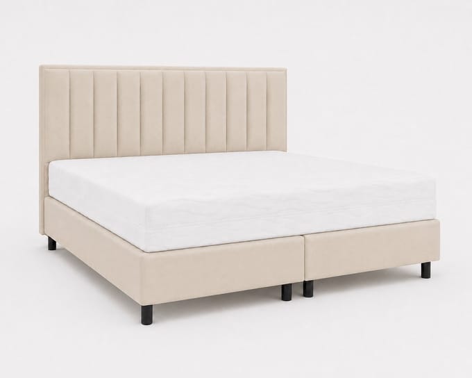Opberg Boxspring Lunara - 90x200 Compleet - Creme - Luxe Living Home