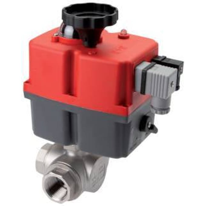 G2'' L-poort 24-240V AC/DC Modulerende 3-weg messing Kogelkraan