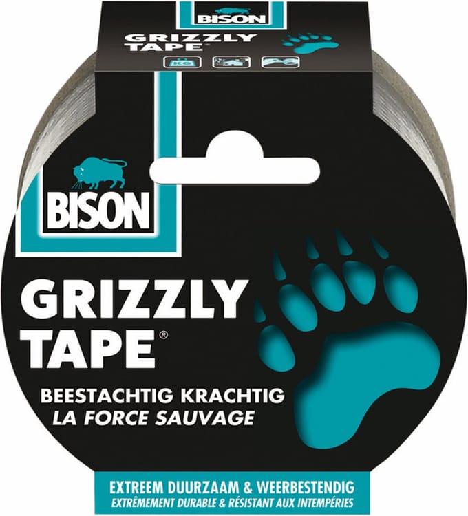Bison Grizzly Tape Zilver - 10 meter