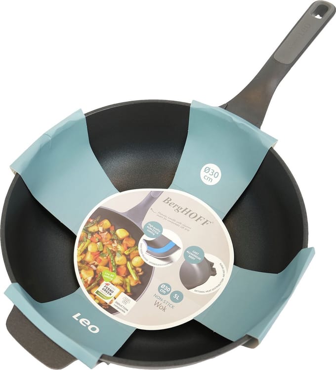Wok pan antikleef Stone 30cm - Zwart - PFAS-vrij
