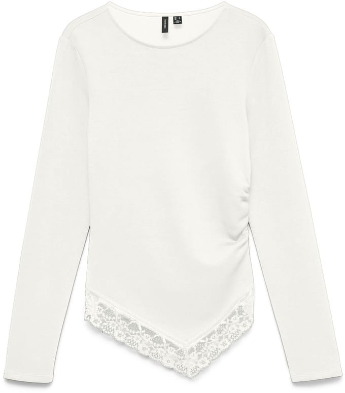 VERO MODA - VMMILLE LS O-NECK ASM LACE TOP JR EX SB4 - Dames - Blouses