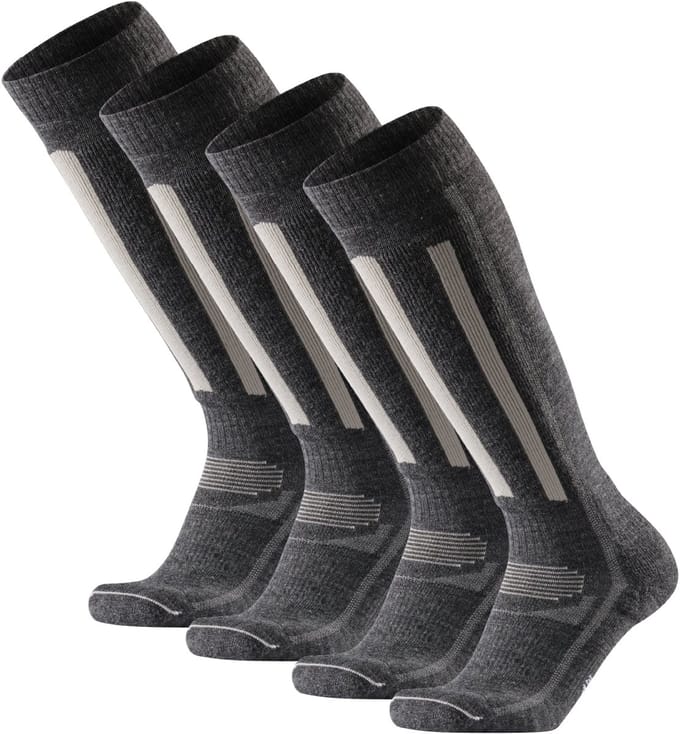 DANISH ENDURANCE Skisokken - van Merino Wol - Grijs - Maat 35-38 - 2-pack