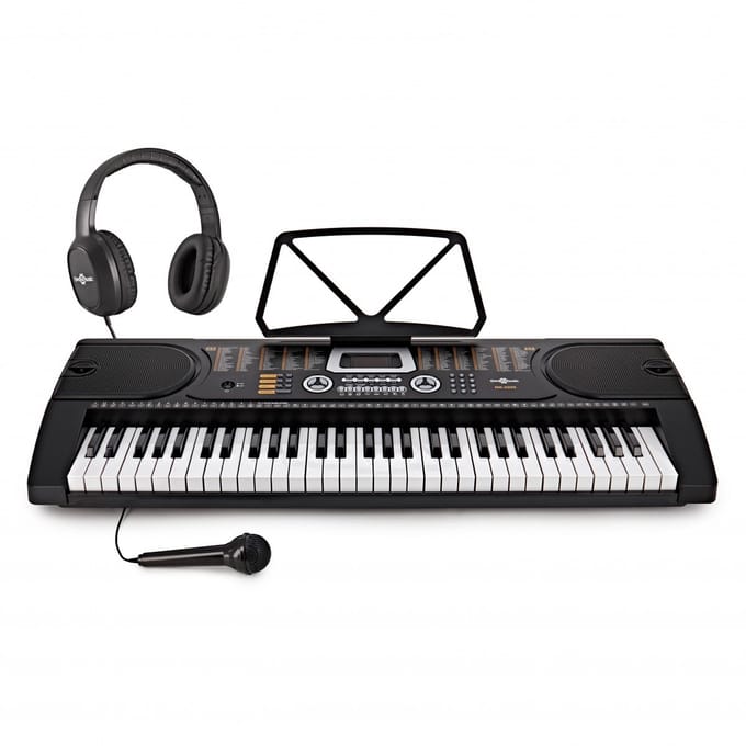 MK-2000 draagbaar keyboard met 61 toetsen van Gear4music hoofdtelefoonpakket
