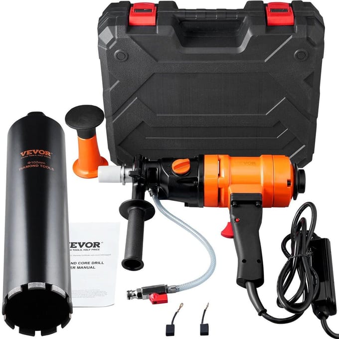 Machine de carottage diamantée Portative Carotteuse à béton 4 pouces Foret 1500W