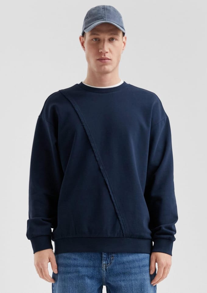 Q/S designed by - Heren sweater - Maat M - Mannen - MARINE - katoen
