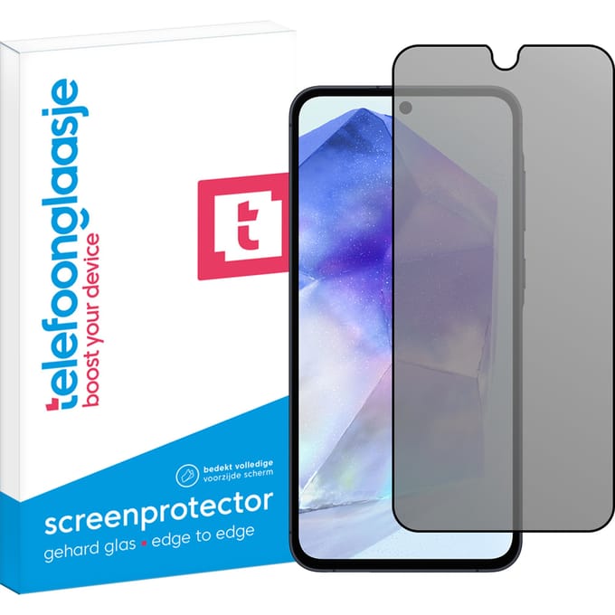 Samsung Galaxy A55 5G Privacy screenprotector gehard glas Edge to Edge