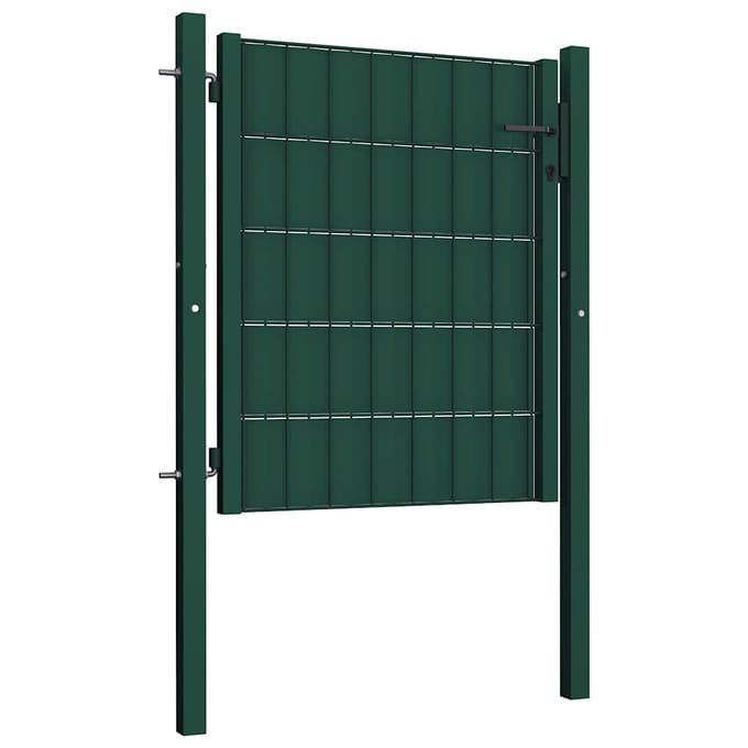 vidaXL - Hekpoort - PVC - en - staal - 100x100 - cm - Groen