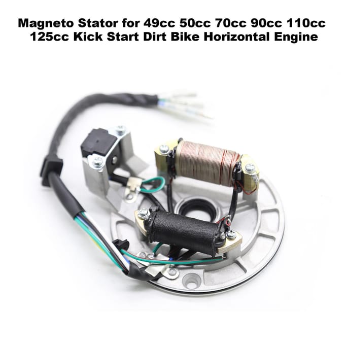 Magneto Stator voor 49cc 50cc 70cc 90cc 110cc 125cc Kick Start Crossmotor Horizontale Motor zwart