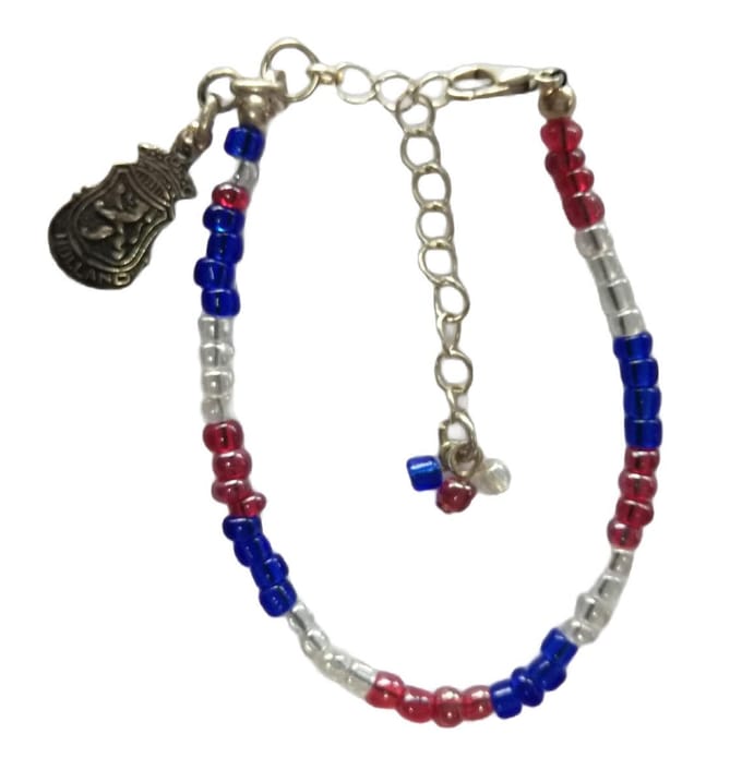 Armband rood wit blauw met bedel wapen holland