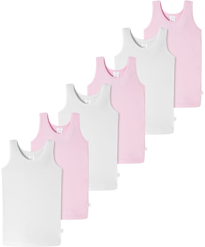 Schiesser Meisjes onderhemd 6 pack Kids Girls 95/5 Cotton