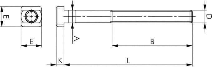AMF T-Groefbout DIN 787 T-groef 16 mm M16 Lengte 63 mm met moer en ring - 80978