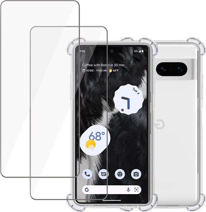 Hoesje geschikt voor Google Pixel 7 + 2x Screenprotector – Tempered Glass - Extreme Shock Case Transparant