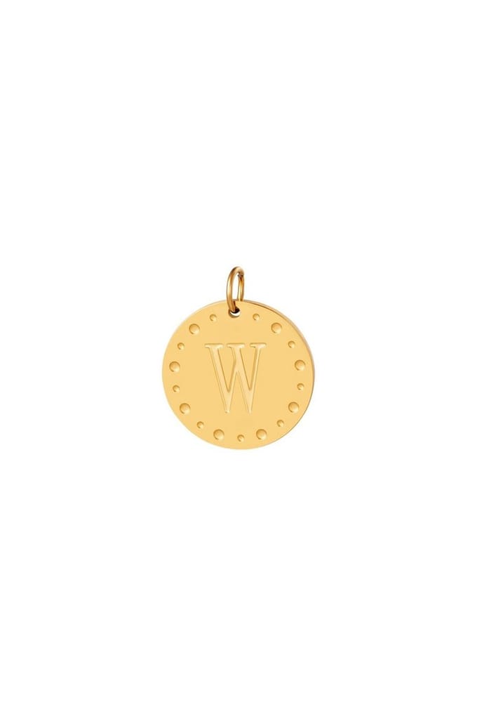 Charm - Bedel letter w - stainless steel - waterproof - goud - cadeau