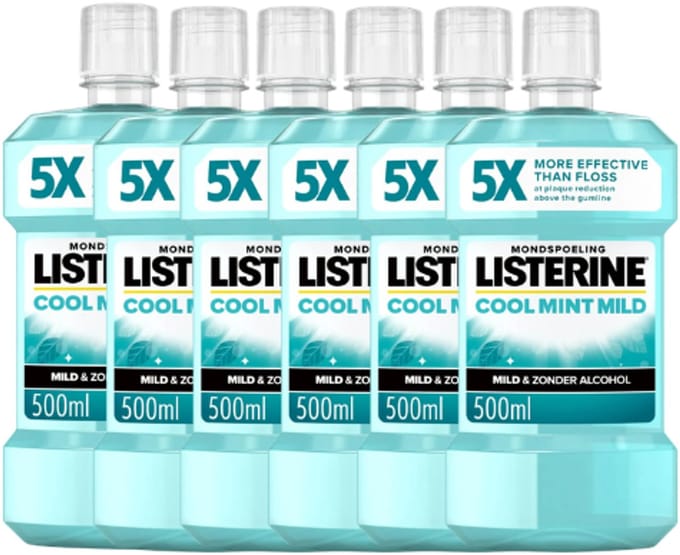 Listerine Cool Mint Mild Mondwater - 6 x 500 ml