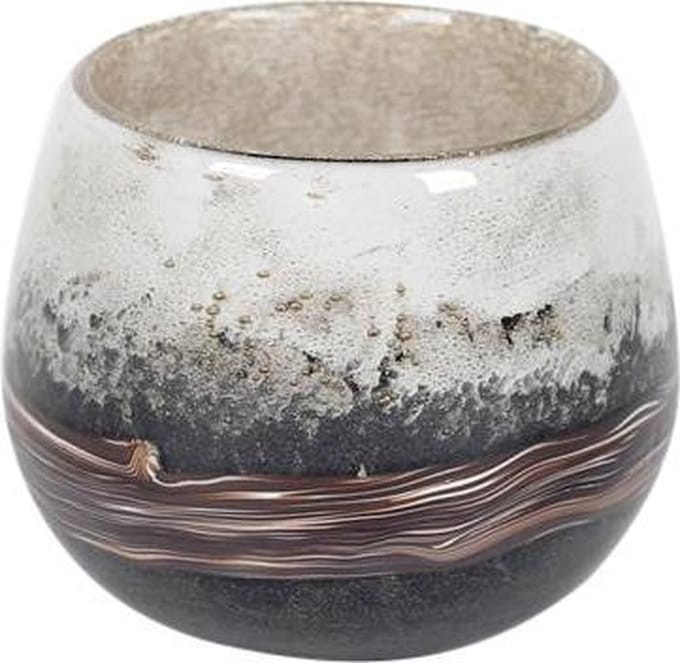 Rasteli Vaas Glas Grijs-Bruin-Gemêleerd D 12 cm H 10 cm
