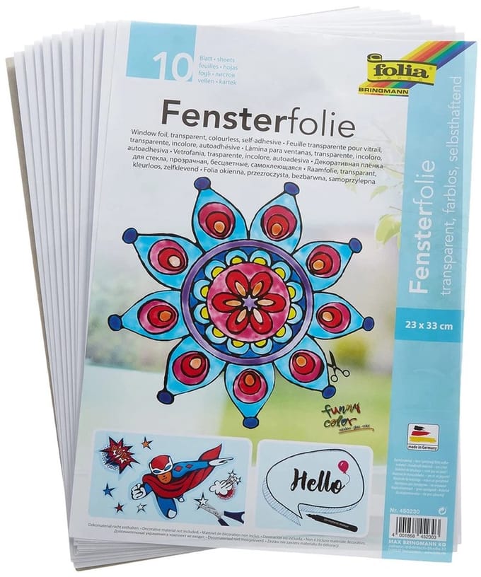 Folia raamfolie transparant zelfklevend 10 vel knutselmateriaal.