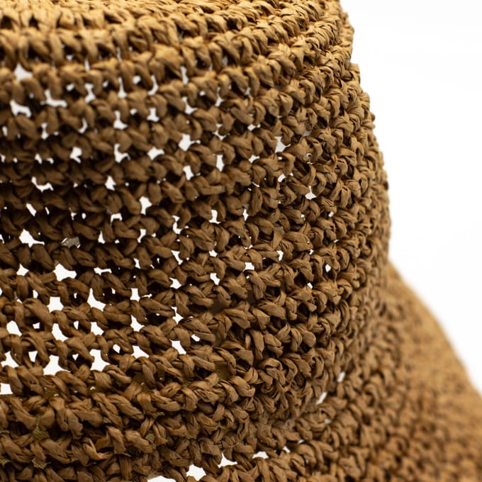 Nomad Sari Floppy Straw Sun Hat - Natural Coffee