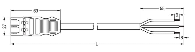 Voorgeassembleerde Eca Kabel 3G 2.5mm² Met Open Einde 7M - 771-9993/207-701