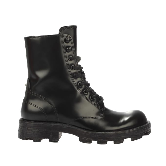 Diesel D-Hammer Leren Gevechtslaarzen voor Dames (Zwart)