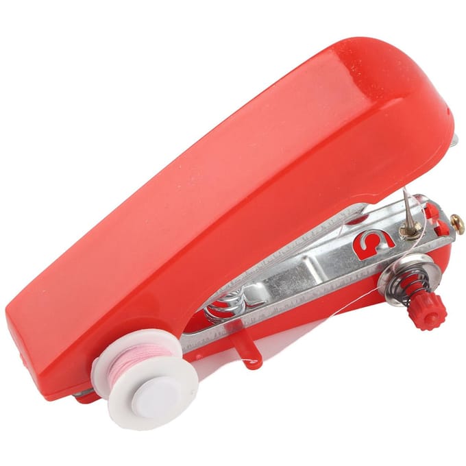 Handheld Naaimachine Mini Draagbaar Steek Handmatige Naaimachine voor Thuis Reisgebruik pink