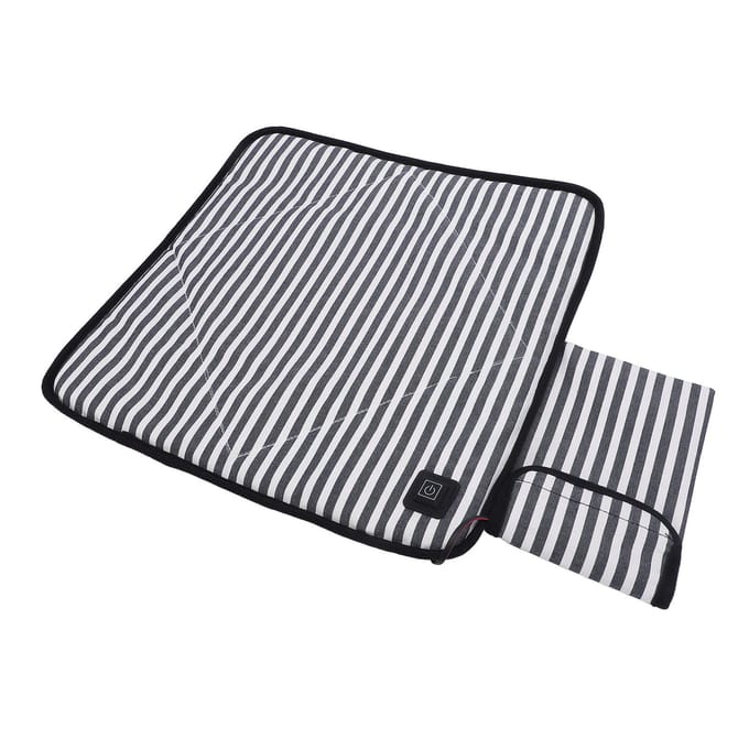 Coussin de siège chauffant portable en toile USB Chauffage réglable Coussin de siège de stade pour camping en extérieur jaune